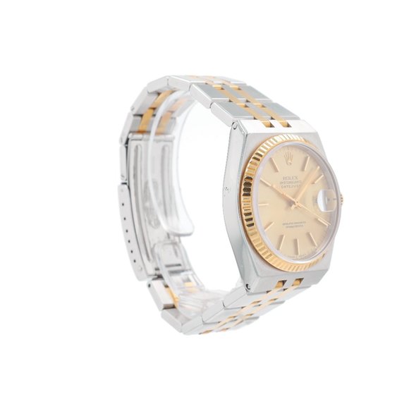 Rolex Datejust 17013 36mm Champagne Index Dial Fluted Bezel Integrated Band - Picture 8 of 10